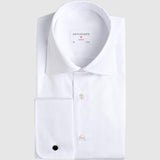 Classic Fit Twill Weiss Doppelmanschette