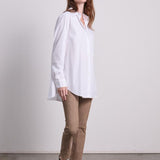 Jsa Langarm Stretchbluse Weiss