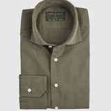 Classic Fit Gewaschen Popeline Khaki
