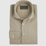 Classic Fit Gewaschen Popeline Beige