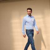 Slim Fit 4-Way Jersey Stretch Hellblau