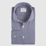 Slim Fit Stretch Mini Check Karo Navy