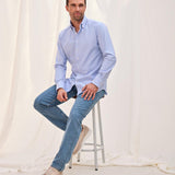 Classic Fit American Oxford Washed Button Down Blau