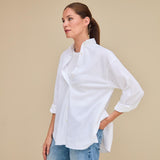 Joelle Baumwollstretchbluse Weiss