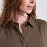 Kelly Seidenstretchbluse Braun