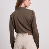 Kelly Seidenstretchbluse Braun
