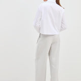 Jo Baumwollbluse Cropped Weiss