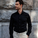 Classic Fit Jersey Schwarz