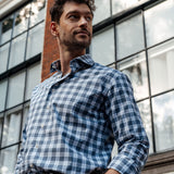 Classic Fit Karo Blau